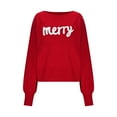 thumbnail image 4 of asdoklhq Christmas Womens Christmas Tops Women's Casual Christmas Crew Neck Long Sleeve Pullover Sweater Red S, 4 of 7