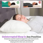 2 Pack King Size Bamboo Pillow, Memory Foam Bed Pillows with Washable Pillowcases, King (2 Pack)