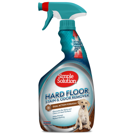 Simple Solution Hard Floor Pet Stain and Odor Remover | Dual Action Cleaner for Sealed Hardwood Floors| 32 (Best Enzyme Pet Urine Remover)
