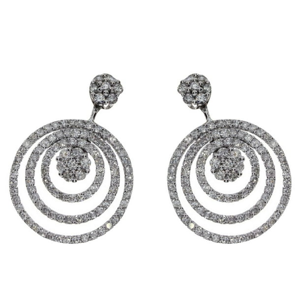Absolute Jewellery Circle & Cross Diamante Earrings HCE429 main image 0