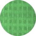 thumbnail image 1 of Ahgly Company Indoor Round Checkered Emerald Green Modern Area Rugs, 6' Round, 1 of 4