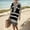 *Black, variant on U Women's Linen Blend Striped Print V Neck 3/4 Sleeve Dress ,Loose Fit Casual Vacation Maxi Dress Mint Green,Womens Plus M