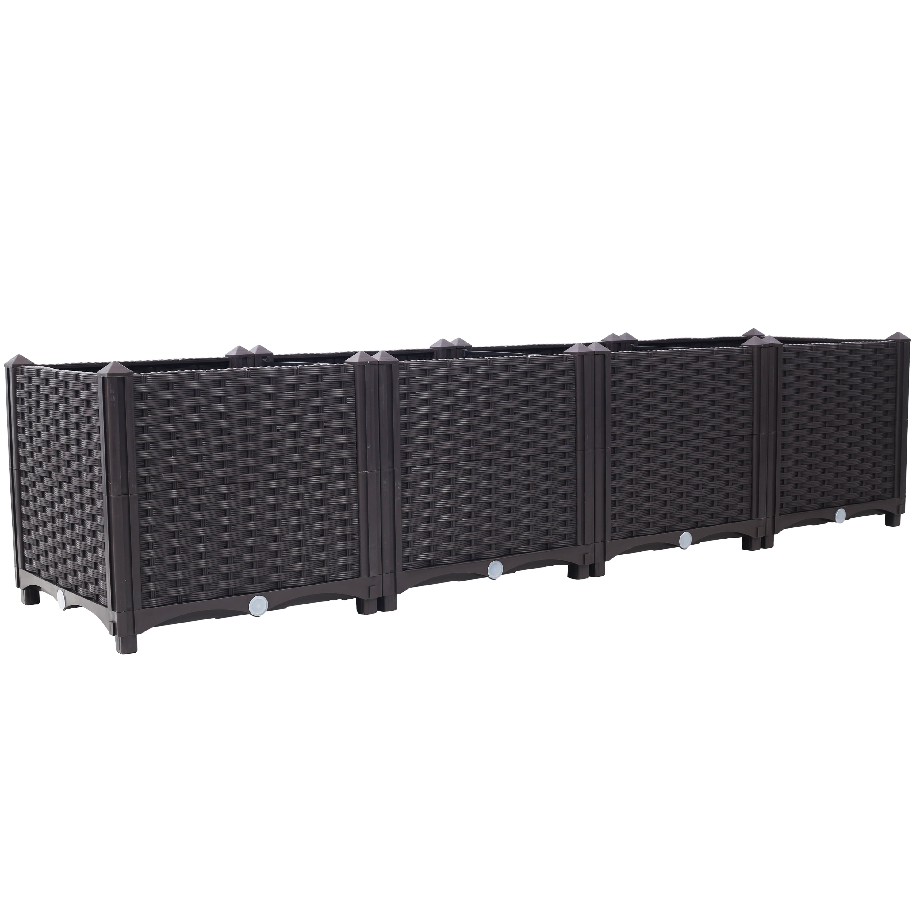 AsterOutdoor Deep Raised Garden Bed Plastic Planter Boxes for Vegetables Flowers Herbs and Succulents,Self-Watering Planter Box Raised Bed