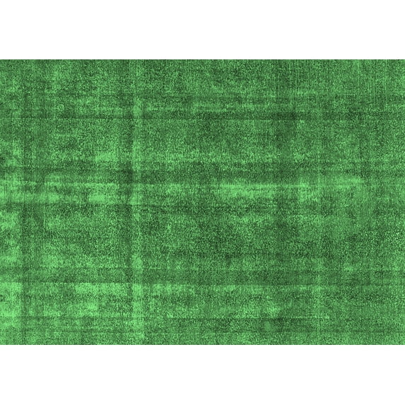 Ahgly Company Indoor Rectangle Oriental Emerald Green Industrial Area Rugs, 2' x 4'