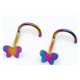thumbnail image 4 of 50 piezas de joyería de acero inoxidable para la nariz, Europa y Estados Unidos, joyería para piercing de nariz, poste de 5 palabras, mariposa, 4 of 5