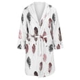 thumbnail image 4 of Women's Fleece Plush Robe Long Warm Plush Bathrobe Loungewear Jacket Printed Comfort Robe, 4 of 5