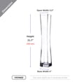 thumbnail image 2 of WGV Clear Unique Square Concave Glass Vase   - 4" Wide x 22" Height, Good quality, Heavy Weighted Base - 1 Pc, 2 of 7