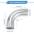thumbnail image 4 of Unique Bargains 76mm/3"OD 90 Degree Bend 6061 Aluminum Alloy Tube Intercooler Surface Polishing Air Intake Connection Hose Double Flat Head 150mm 5.9" 1mm 0.04", 4 of 6