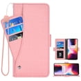 thumbnail image 1 of OnePlus 6 Case, iCoverCase Genuine Leather Wallet Case Slim Fit Folio Book Design with Stand and Card Slots Flip Case Cover for OnePlus 6 (Pink), 1 of 5