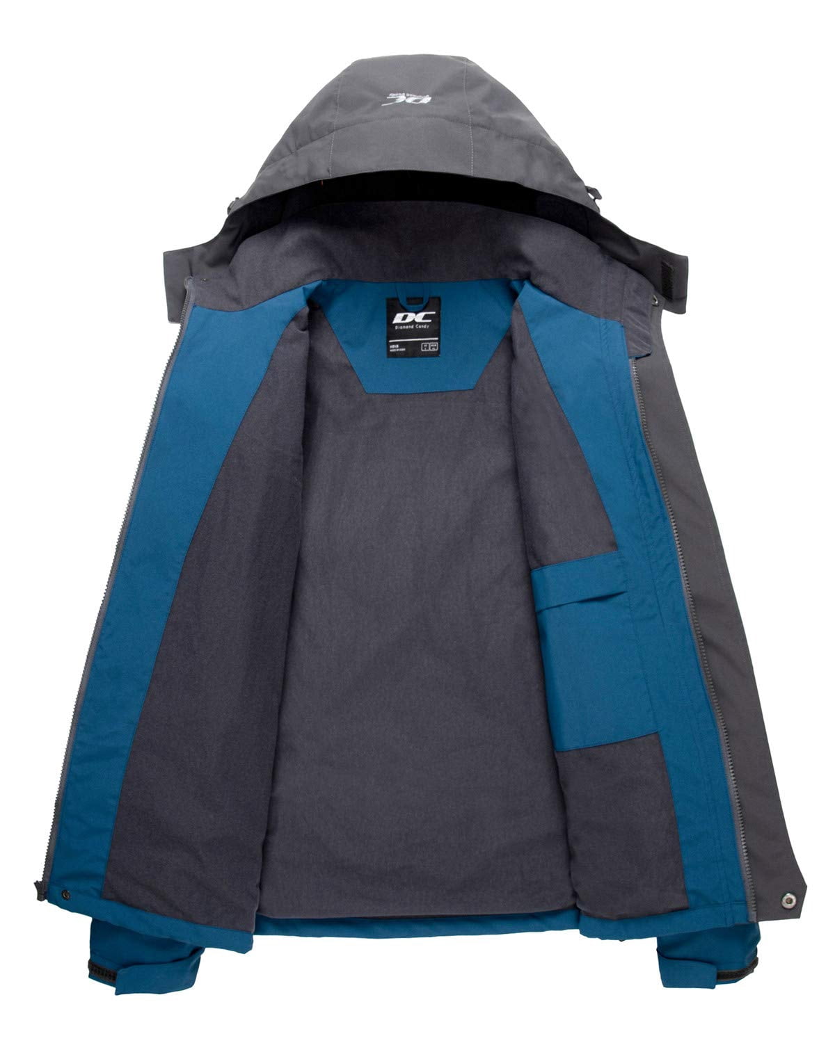 Diamond Candy Men's Hooded Waterproof Jacket Lightweight Rain Jacket Outdoor Casual Sportswear