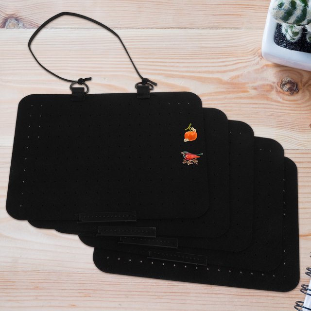 Houderco Organizador De Joyas Colgante De Pared En Fieltro Negro Con Múltiples Espacios Para Collares Y Pendientes