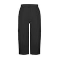thumbnail image 6 of Only Moment Women's Lightweight Hiking Cargo High Waist Trousers with Pockets Casual Lounge Black,4XL, 6 of 7