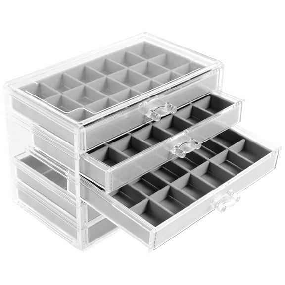 90 Grids Rock Display Case Rock Display Case Rock Collection Box Acrylic Clear Display Case Organizer for Gemstone Fossil Crystal Stone Collectibles