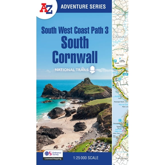 Z Adventure South West Coast Path - South Cornwall: With Ordnance Survey Mapping, (Paperback)