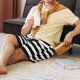 thumbnail image 5 of Fotbe Black And White Stripes Pantalones Cortos de Pijama para Hombre, Ropa de Dormir, Pantalones de Pijama Cortos para Hombre-Large, 5 of 6