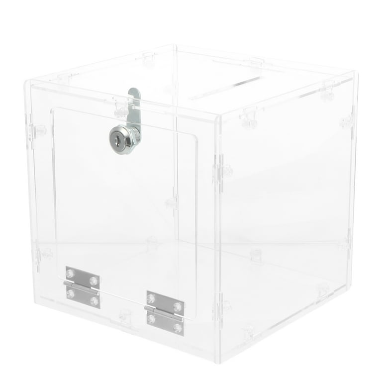 NUOLUX Clear Acrylic Display Donation Box Ballot Box Ticket Suggestion  Container 