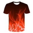 thumbnail image 1 of 2021 Flame Boy's kids T-shirt moda de verano de manga corta para niñas 3D cuello redondo tops Color elemento camisa de moda para niños T-shirt4T Gao Jinjia LED, 1 of 2