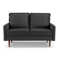 thumbnail image 5 of 57 Inch Wide Upholstered Two Cushion Loveseat with Cambered Arms in Black Velvet, 5 of 13