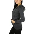 thumbnail image 3 of ToBeInStyle Women's Long Sleeve Kangaroo Pocket Pullover Hoodie - Charcoal - Small, 3 of 4