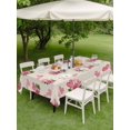thumbnail image 3 of Outdoor Tablecloth with Umbrella Hole and Zipper, Pink Roses Rectangle Table Cloth 60x102 Inch Waterproof Tablecloth, Valentine's Day Love Flowers Beige Rustic Picnic Table Cover for Patio Camping, 3 of 7