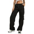 thumbnail image 1 of Txlixc Pantalones cargo casuales para mujer, pantalones holgados de color sólido con múltiples bolsillos, negro / caqui / verde Txlixc  Moda, 1 of 5