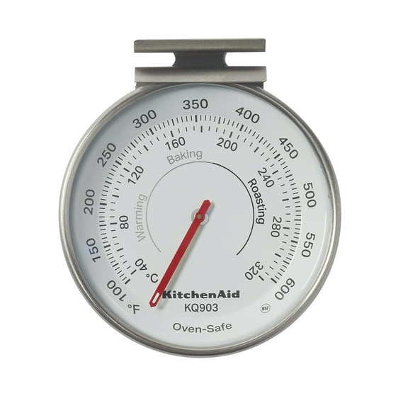 KitchenAid Analog Dial Oven Thermometer, Food, Grilling, & Cooking, Stainless Steel, KQ903