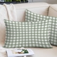 thumbnail image 2 of Sage Green Buffalo Plaid Pillow Covers 12"x20", Farmhouse Green White Checkered Soft Brushed Microfiber Breathable Throw Pillow Covers, Pillowcase with Zipper for Couch Sofa Bedroom Living Room, 2 of 9