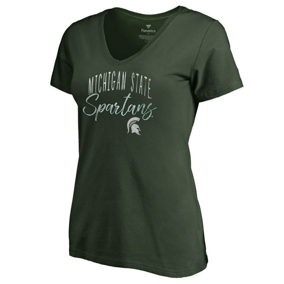Women's Green Michigan State Spartans Graceful V-Neck T-Shirt