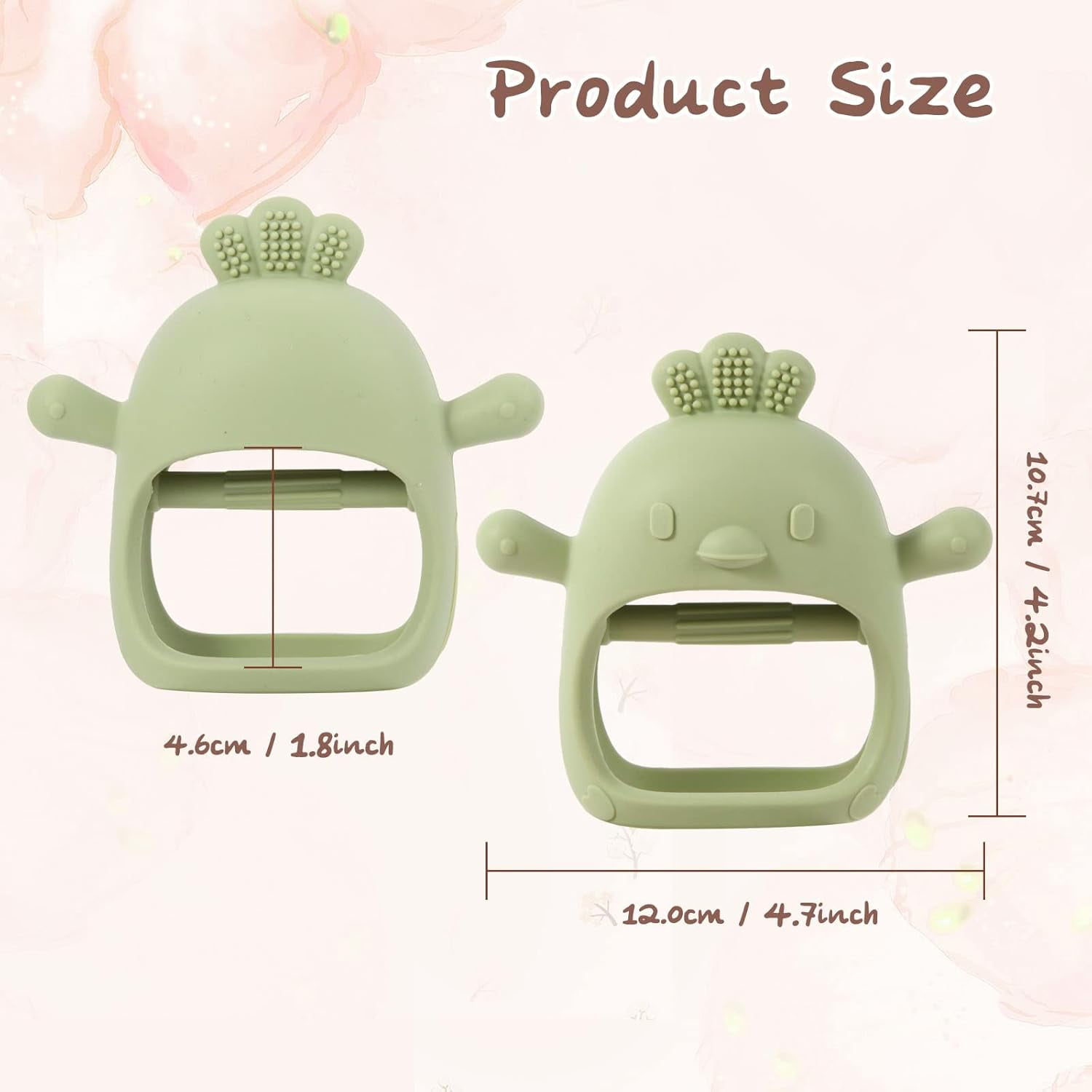 Baby Teething Toys, Cute Chick Silicone Teether for Infants 3+ Months, Food-Grade Silicone Hand Grip Chew Toy, BPA Free