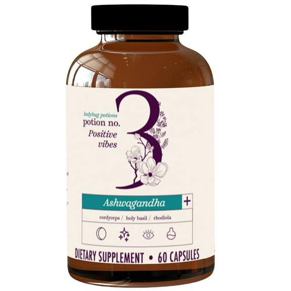 Ladybug Potions - Supp Pstv Vibes Ashwa Pls - 1 Each-60 Ct