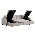 thumbnail image 5 of 113" U-Shape Pull Out Oversize Couch Bed with Double Storage Spaces, 6 Seaters Sectional Sleeper Couch for Livingroom Apartment, Beige, 5 of 9