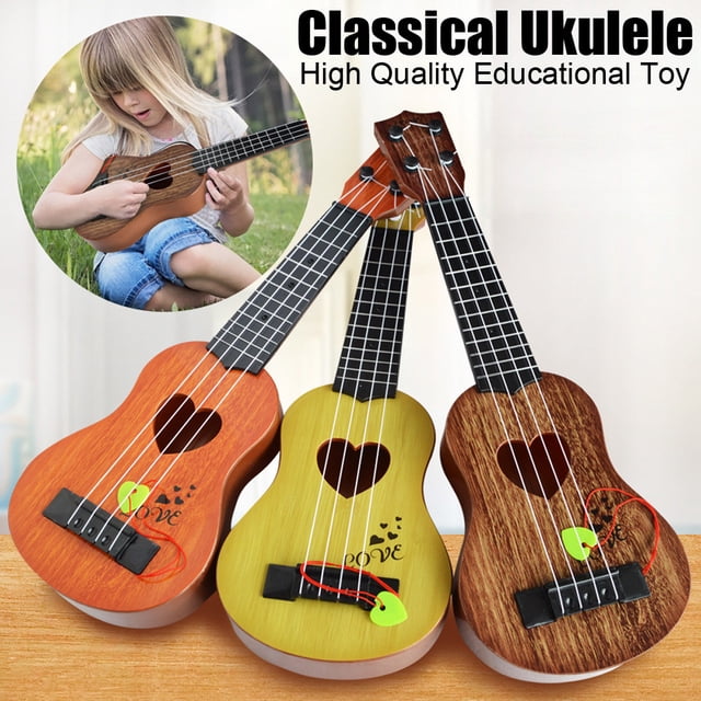 Kids Toy Ukulele Guitar,Classical 15.4inch 4 String Mini Children Guitar with Pick,Educational Musical Instrument Toy for Toddlers and Preschoolers