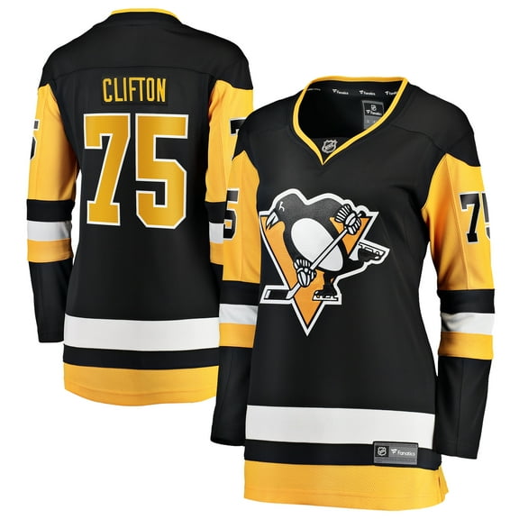 Women's Fanatics Connor Clifton Black Pittsburgh Penguins Home Breakaway Jersey