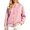Pink, variant on Women’s Fleece Lined Striped Rib Baseball Varsity Jacket, Snap Button Long Sleeve Pocket Thick Polyester Winter Coat Size S-4XL Plus Size Friendly