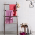 thumbnail image 3 of MyGift 5 Foot Wall-Leaning Dark Brown Wood Blanket and Towel Rack Ladder Shelf, 3 of 7