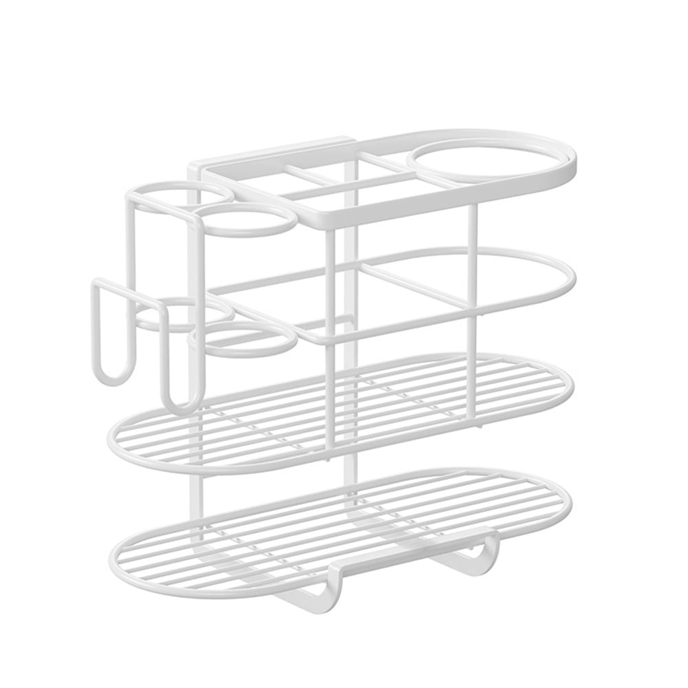 Curling Iron Storage Rack Bathroom Hair Dryer PunchFree WallMounted