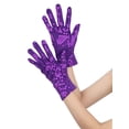 thumbnail image 4 of INSPIRE CHIC Women's Sequin Wrise Gloves Female Full Finger Sparkly Dance Sleeves for Female Party Banquet Costume Prom Dress Purple, 4 of 5