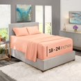 thumbnail image 1 of Nestl Extra Deep Pocket Sheets - Fits Mattress 18-24 Inches Deep, Extra Deep Pocket Twin Xl Sheets Sets, 4 Piece Twin Xl Size Sheets, Twin Xl Sheets Deep Pocket, Peach Sheets, 1 of 5