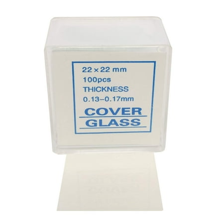 GSC International 4-13521 Microscope Cover Slips, Size #1 Thickness, 22mm by 22mm, Box of 100 Slides