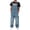 A-Light Blue1796, variant on XIAONU Solid Denim Overalls for Men Adjustable Straps Multi Pockets Overalls