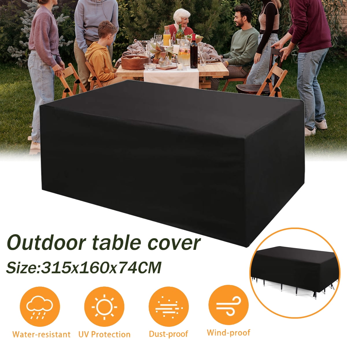 Waterproof and Durable Patio Dining Set Cover Small Size Beige Grand patio Rectangular Patio Table Cover Weather-Resistant Patio Table and Chair Covers 