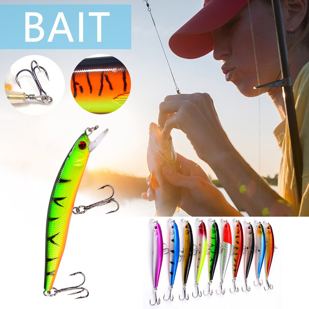 【JCXAGR】Lifelike Fishing Lures Slow Sinking Hard Lures Fishing Tackle Kits of 10 Pack Walmart
