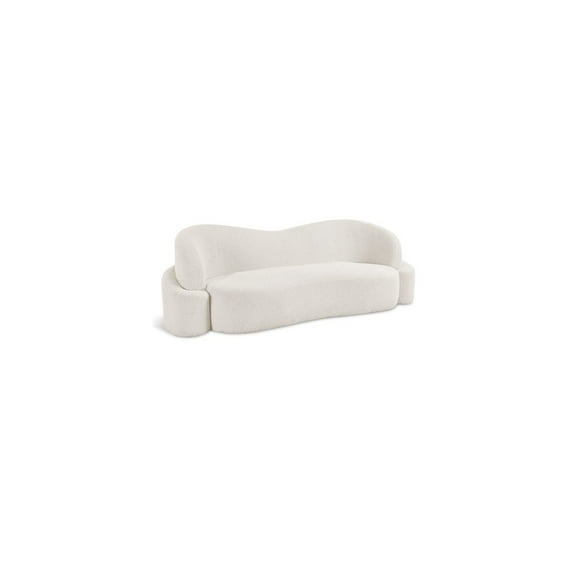 Meridian Furniture Principessa Cream Boucle Fabric Sofa