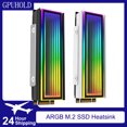 thumbnail image 2 of 5V/3Pin ARGB AURA Sync 2280 SSD M2 Radiator Aluminum PC RGB M.2 Nvme NGFF Cooler Heatsink Solid State Drive Heat Sink Silvery, 2 of 6