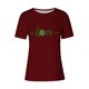 thumbnail image 4 of Mujeres Manga Corta de Verano Tops Impreso Sudadera Casual, Cuello Redondo Blusa Ligera para la Primavera Y el Verano, 4 of 7