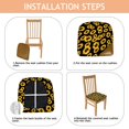 thumbnail image 4 of Black Sunflower Seat Covers for Dining Room Chairs Set Of 4,Stretch Printed Washable Chair Seat Cover with Elastic Ties and Button,Removable Waterproof Couch Cushion Covers, 4 of 6