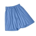 thumbnail image 5 of AHTJRT Cotton Pajama Shorts for Women Drawstring Elastic Waist Indor Nightwear Wide Leg Lounge Shorts with Pockets Blue L, 5 of 7