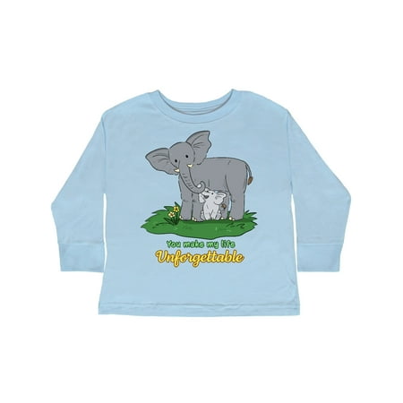 

Inktastic You Make My Life Unforgettable with Elephant Family Gift Toddler Boy or Toddler Girl Long Sleeve T-Shirt