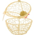 thumbnail image 3 of Decorative Wire Egg Basket, Closable Metal Kitchen Storage Crate, Rustic Farmhouse Countertop Organizer, Storage Baskets for Holds Fresh Produce, Bread, or Fruit, Vintage Country Style Decor, 3 of 5