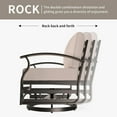 thumbnail image 2 of Gotland 8 Seats Outdoor Metal Patio Furniture Set with 2 Swivel Rocking Chairs&55,000 BTU Gas Fire Pit Table w/Glass Wind Guard Patio Conversation Sectional Sofa Sets-Sand, 2 of 8